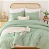 ROSGONIA Set copripiumino California king size, verde salvia, 3 pezzi (1 piumino Boho Cal King e 2 federe), coperta leggera per tutte le stagioni