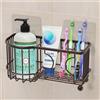 SIMPLE HOUSEWARE - Portaspazzolino da parete per bagno, con 2 ganci adesivi, 6 scomparti, colore: bronzo