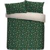 Fusion Nelly Set copripiumino, 100% poliestere riciclato, super king 260 x 220 cm, verde, motivo floreale Pinsonic Ditsy, 2 federe