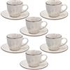Tognana, Confezione 6 Tazze The Con piatto Cc 200, New Bone China, Beige
