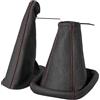 L & P Car Design Cuffia cambio e Freno a mano compatibile con Opel Corsa B e Tigra A 1993-2000 - nero rosso - vera pelle - leva cambio manuale - (A0003-7)