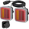 AUTOUTLET Luci Posteriori per Rimorchio a 40 LED,12-30 V,Cavo da 7,35 M | Kit Fanali Rimorchio 7 Poli,Conforme E57 E9 e Impermeabili IP65,per Roulotte Furgoni/Montaggio Magnetico