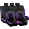 JNNJ 9 Pezzi Completo Coprisedili Auto, Coprisedili Pelle Auto Traspiranti, Traspirante Coprisedili Anteriori Posteriori, Completo Coprisedilis Universale Adatto Maggior Parte Auto Berline(Viola)
