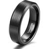 Titaniumcentral Anelli di fidanzamento in carburo di tungsteno spazzolato nero Anello di fidanzamento fede nuziale (Nero-4mm,62 (19.7))