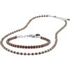 10:10 Bracciale e Collana Uomo Donna Lava Naturale ed Ematite 4mm - Regolabile, Acciaio Inox, Confezione Regalo - Made in Italy
