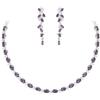 EVER FAITH Set di gioielli con zirconia cubica elegante forma ovale aprile pietra portafortuna matrimonio festa collana orecchini pendenti set regalo per donna mamma, Zirconia cubica,