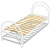 Comprarredo Letto singolo con rete ortopedica a doghe flessibili misura 80x190, con testata, pediera e telaio completamente in metallo, ideale per cameretta bambini e ragazzi (Bianco)