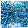 YangtzeStore Grande sciarpa quadrata in seta Charmeuse con stampa artistica classica, Ninfee Di Monet 2, 63 x 17