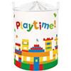Clastyle Ceste Biancheria Bambini Studio Cestino Giocattoli Vestiti Impermeabile per Ragazzo Ragazza Cestino Portaoggetti per Bagno Cameretta Bucato, Tempo Gioco, 40x50 cm