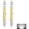 Generico Lampadine LED R7S 118mm 20W, Lampada LED 118mm R7S Sostituisce Alogena 200W Dimmerabile, 2000LM, Lampadina R7S LED 118mm Bianco Freddo 6000K, Doppia Estremità COB Luce Lineare Proiettore, 2 Pezzi