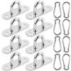 ENUTROF Piastra con Occhiello in Acciaio Inox a U Resistenti Placca Occhiello Eye Piastra Gancio da Muro Piastra 8pezzi con Moschettone per Hardware Yoga Altalene Amache Tendalino(M-U)