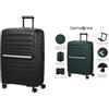 Samsonite Neo Flux Set 2 Valigie - Spinner Cabina Slim (55cm), 39/45 L & Spinner Grande (75cm), 109/121 L, Espandibile, Nero (Black)