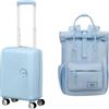 American Tourister Soundbox Mini & Urban Groove - Valigia per bambini, 47 cm, 22 L & Zaino, 31 cm, 7 L - Mini set da viaggio - Blu pastello