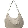CHANXIUZAI Borsa a tracolla da donna in nylon nero, borsa a tracolla con cerniera, borsa a tracolla grande, bianco