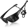 LINVO Occhiali da sole sportivi polarizzati da uomo, spessi e quadrati, avvolgenti, 100% protezione UV400, per guida e pesca, A01 Nero Grigio, Medium