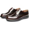 Allthemen Scarpe Eleganti Uomo Oxford in Pelle Mocassini da Lavoro Basse Vintage Derby Stringate Bovina Marrone 45