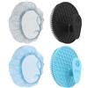 BEAUTAIL - Set di 4 spugne in silicone per il corpo con rete esfoliante, per una schiuma ricca, una pulizia profonda e un'esfoliazione, resistenti, facili da pulire, delicate o più solide, 2 spazzole
