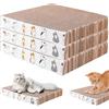 Vaileal Set di 3 tiragraffi per gatti, 21 x 21 x 3,3 cm, in cartone ondulato di alta qualità, per gatti robusti, in cartone antigraffio su entrambi i lati, per la cura degli artigli