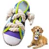 DiiWmme Giocattolo per cani in gomma di lattice, morbido giocattolo da masticare a forma di scarpa, per cani di piccola taglia e cuccioli, pulizia dei denti, riduce la noia (bordo suola grigia)