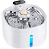 OYEEICE Fontana per gatti wireless per bere con sensore di movimento, fontana per gatti in acciaio inossidabile da 2,6 l, fontana per gatti ricaricabile senza fili, fontana per gatti silenziosa a batteria,