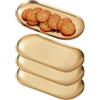 SANQIAHOME 18x8 cm ovale Piattini da antipasto, in acciaio inox Piccoli piatti,Set di 4,oro,Dessert Piatti per Sushi, Frutta forno/Lavabile in lavastoviglie