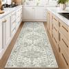 HUGEAR Vintage Tappeto Cucina 60x240cm Verde Antiscivolo Lavabile In Lavatrice Lungo Per Corridoio Tappeti Rug Rettangolare Pelo Corto Carpet