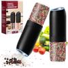 HOTUT Macina Sale e Pepe Elettrico, 2 Pezzi Macinapepe Elettrico, Alimentazione a Batteria AAA, con Macina in Ceramica Regolabile da Grossolana a Fine, Luce a LED, Macina Spezie Automatica per Cucina