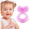 Nuby Teethe-eez in silicone morbido | Anello dentizione in silicone con superficie per massaggiare le gengive | Custodia igienica inclusa | Rosa | +3 mesi