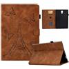 Generico DayQiQiPu Caso per Samsung Galaxy Tab A SM-T590/T595/T597 (10,5 Pollici) in PU Pelle Cover Chiusura Magnetica Custodia Motivo Torre Farfalle Flip Con Supporto e Auto Wake/Sleep, Marrone