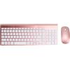 ciciglow Combo Tastiera e Mouse Wireless, Mouse Wireless 2.4G Tastiera Wireless a 102 Tasti con Adattatore USB per Dispositivi Mobili, Tablet PC (Oro rosa)