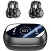 Kznifmk Auricolare Conduzione Ossea di Alta qualità Bluetooth Sport Cuffie di Riduzione del Rumore Nero