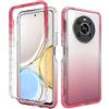 COMAKU Cover per Honor Magic4 Lite (4G / 5G), Trasparente Silicone TPU + PC Bumper Rigido Antiurto 360 Gradi Custodia Protezione Case Cover - Rosso