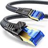 NORSHY Cat 8 Cavo Ethernet, 1 Metri Cavo Lan Nylon Piatto 40Gbps 2000MHz S/FTP Alta Velocità Cavo di Rete, Cavo RJ45 Internet per Gaming PS4/PS5, Router, Modem, Xobx