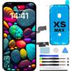 GOLDWANGWANG Schermo per iPhone XS Max LCD di Ricambio 6,5 Display 3D Touch Digitizer | Kit riparazione completo con strumenti, adesivo impermeabile e vetro temperato, schermo Retina LCD con True Tone e Face ID