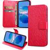 FCAXTIC Cover per Honor Magic7 Pro 5G, Custodia in Pelle PU, Antiurto Portafoglio Cover per Honor Magic7 Pro 5G, Rosso