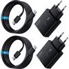 TYW Caricatore rapido USB C da 45 W con cavo di tipo C da 2 m per Samsung Galaxy S25, S24+, S24 Ultra, S23+, S23 Ultra, S22, Note20, A54, A53, Z Fold5, Fold4, Tab, adattatore di alimentazione USB C