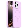 Mixroom - Custodia Cover Case per iPhone 14 PRO in Tpu silicone liquido morbido compatibile con MagSafe con cerchio magnetico integrato Lilla C09