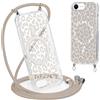 Coalbooliy Magnetica Custodia per iPhone 17e/iPhone 16e con Cordino, Case Compatibile con MagSafe Trasparente Aesthetic Modello Leopardo Disegni Cover Protezione con Collana Cellulare, 01