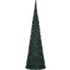 Generico Albero di Natale Slim Richiudibile Pop-UP 90 cm VERDE con Base a Croce in Metallo Decorazioni Natalizie Ø 30cm conico