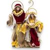 Generico Aurora Store Set Natività Artigianale in Stoffa Tessuto ROSSO e ORO Ricamata a mano Presepe Statuine ALTE LUSSO Sacra Famiglia Idea Regalo Artigianale Personaggi h. 22 cm Giuseppe Maria Gesù bambino