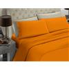 BANZAII TEXTILE INNOVATOR ONLINE Banzaii Completo Lenzuolo Matrimoniale, Arancio Chiaro 100% Microfibra Made in Italy, Lenzuolo Sopra 240 x 290 cm, Lenzuolo Sotto 160/170 x 190/200 x 25 cm, 2 Federe 52 x 82 cm