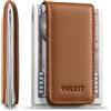 VULKIT Fermasoldi Magnetico Sottile Porta Biglietti da Visita in Pelle Porta Banconote Forte Magnete può Contenere 15 Banconote Piegate