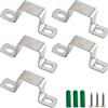 Flomore Staffa per tubo quadrato M60 x 30 mm, in acciaio inox 304, a forma di U, staffa in metallo per appendere tubi e fascette stringitubo con viti, 5 pezzi
