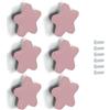 Poliplast - Set da 6 Pomelli, Design a Stella, per Bambini, Verniciato a mano, Colore Rosa, Art. 429