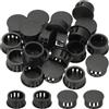 PATIKIL Tappi Copriforo, 48Pz 5/7 (18mm) Tappi per Fori in Plastica Copriforo a Vite Scrivania Fibbia Bloccaggio Inserto per Mobili Fori Armadio Cucina, Nero