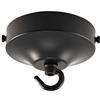 ElekTek Rosone lampadario con gancio, concavo, diametro 100 mm - Per il montaggio di lampade e lampadari - Finiture metalliche e verniciatura a polvere Nero Jet