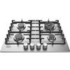 Hotpoint Ariston PPH 60G DF/IX - Piano Cottura 4 Fuochi Su 9 Livelli. Doppia Corona, Griglie In Ghisa, My Menu Flame Control, Termovalvola Di Sicurezza. 3,8 x 59 x 51 cm
