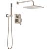 Delta Set di rubinetti per sistema doccia a pioggia, serie 14, soffione doccia in nichel spazzolato a pioggia e maniglia, kit di finiture valvole, 25,4 cm, riflettore in acciaio inox 342701-SP