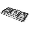 Tagowao Fornello da incasso a 5 fuochi, combinazione in acciaio inox/ghisa: accensione elettrica e spegnimento automatico del gas, 5 fuochi fornello a gas ad alte prestazioni, elettrodomestici da cucina