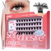 LASHVIEW Self Adhesive Lash Clusters Eyelashes,Press-on Lashes 10-16mm Individual Lash Extension Kit with Lash Tweezers,No Glue Needed Natural Self Adhesive DIY Eyelash Extension Kit 60pcs (Z04)